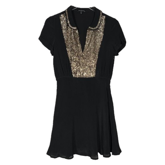 Juicy Couture Dresses & Skirts - Juicy Couture Tuxedo Panel Sequin Mini Dress Size 4